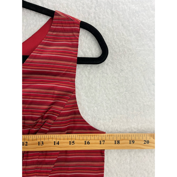 Ann Taylor Womens Tank Top Red Stripe Sleeveless Lined 100% Silk Petites 8P - Picture 5 of 6